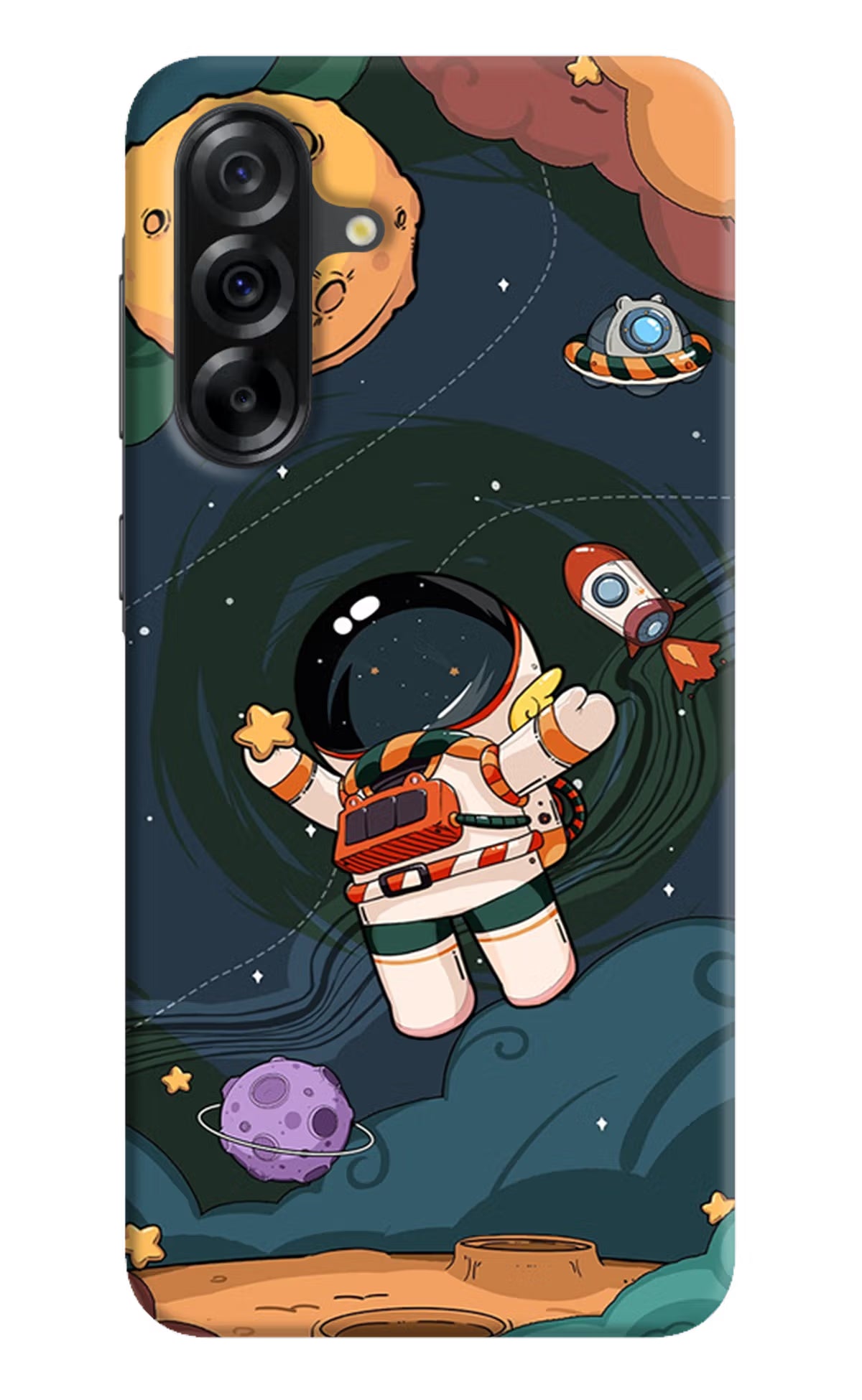 Cartoon Astronaut Samsung A36 5G Hard Case Back Cover by Casekaro