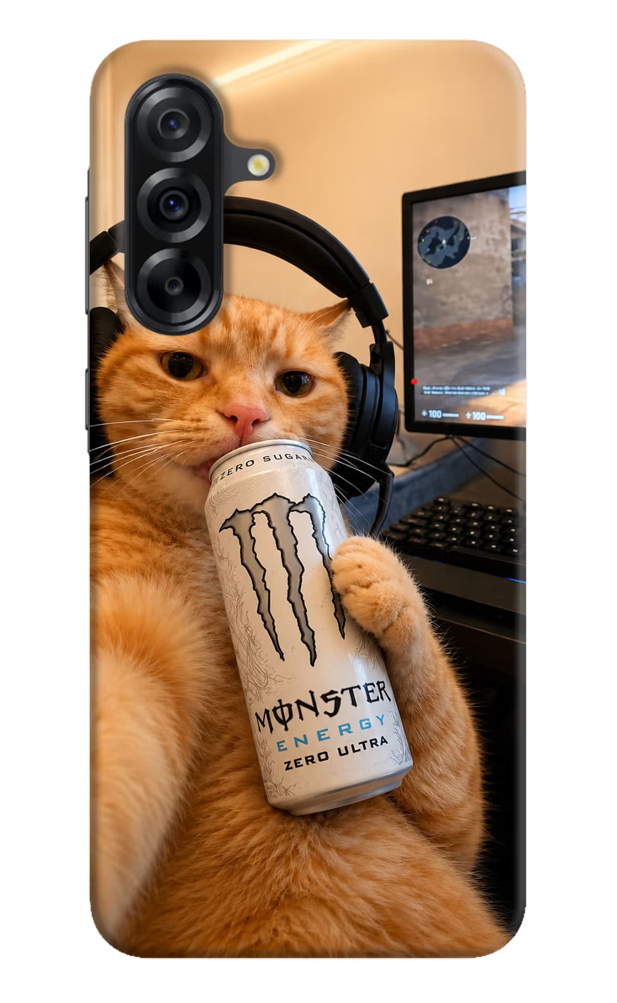 Gamer Cat Energy Samsung A36 5G Back Cover