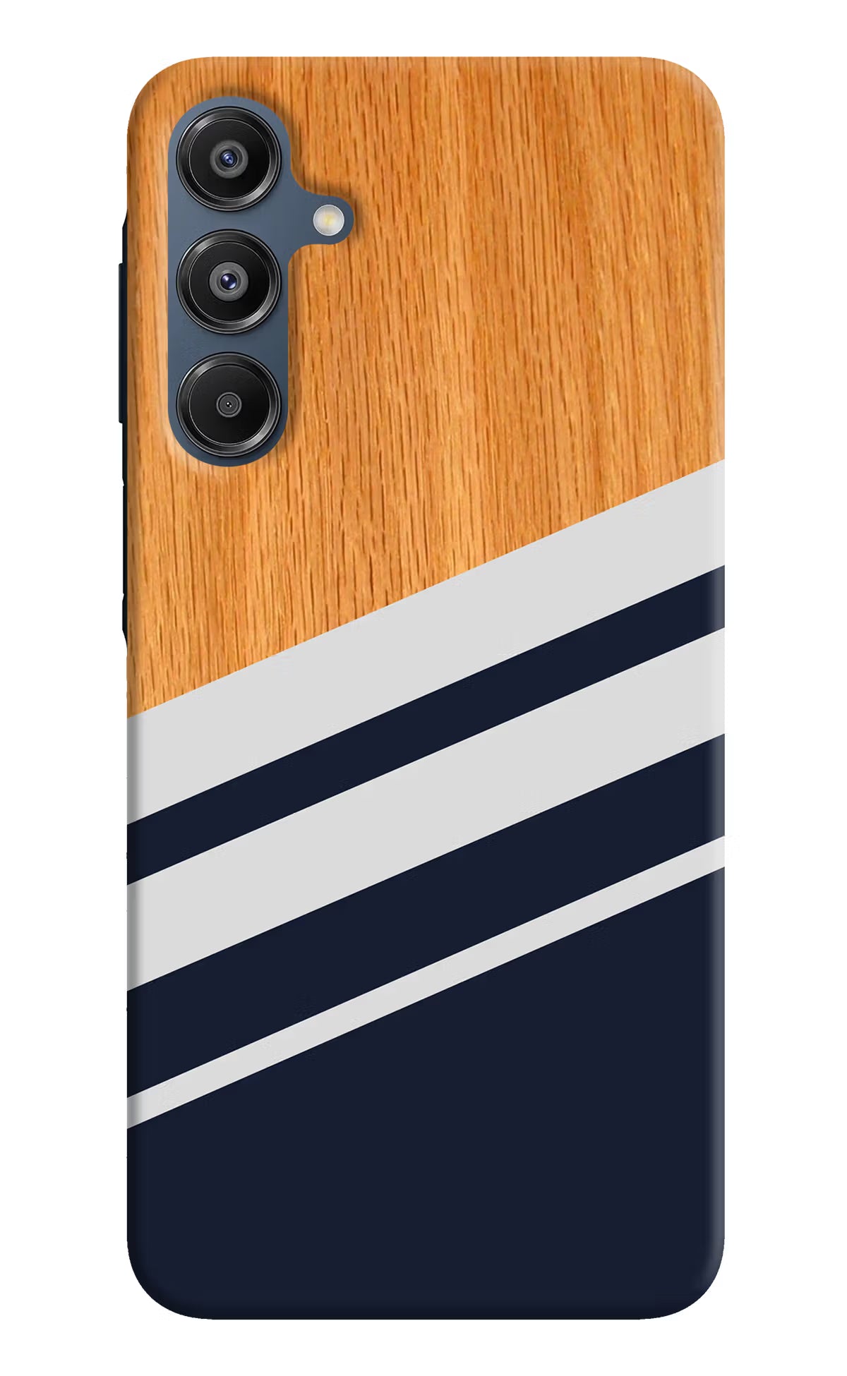 Blue and white wooden Samsung A16 5G Hard Case Back Cover by Casekaro