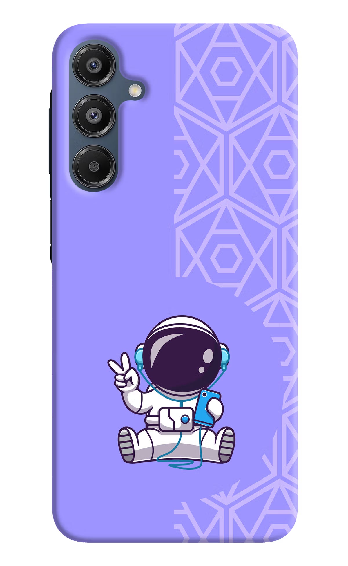 Cute Astronaut Chilling Samsung A16 5G Hard Case Back Cover by Casekaro