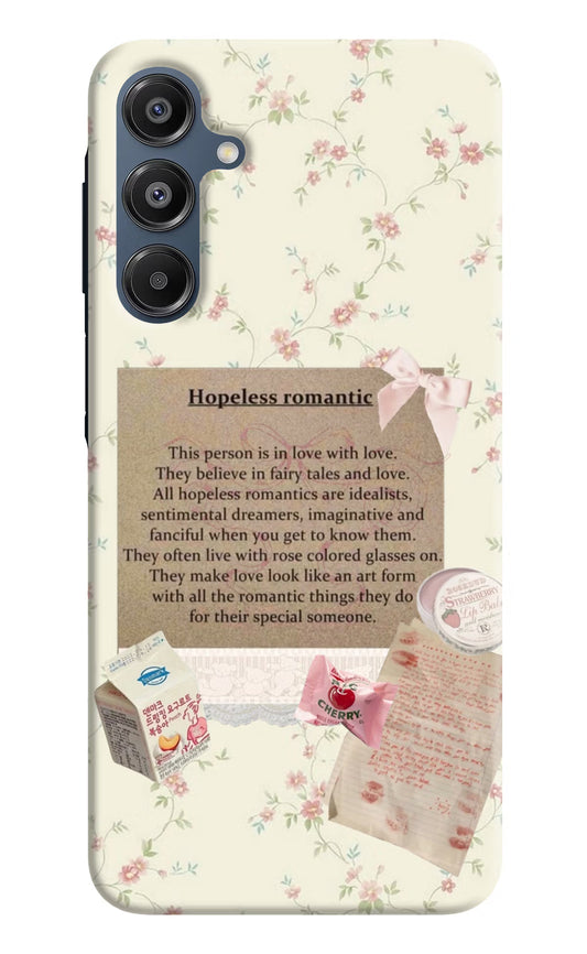 Hopeless Romantic Samsung A16 5G Hard Case Back Cover by Casekaro