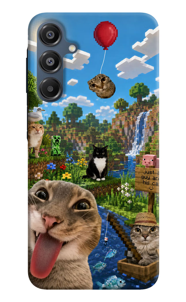 Minecraft Cat Chaos Samsung A16 5G Hard Case Back Cover by Casekaro