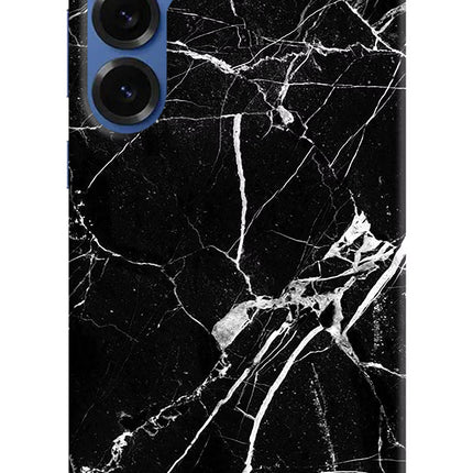 Black Marble Pattern Samsung S25 Hard Case Back Cover by Casekaro