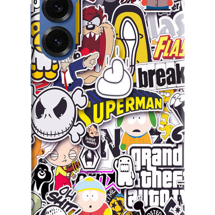 Sticker Bomb Samsung S25 Hard Case Back Cover by Casekaro