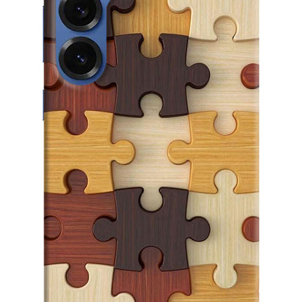 Wooden Puzzle Samsung S25 Hard Case Back Cover by Casekaro