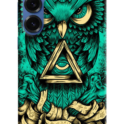 Green Owl Samsung S25 Hard Case Back Cover by Casekaro