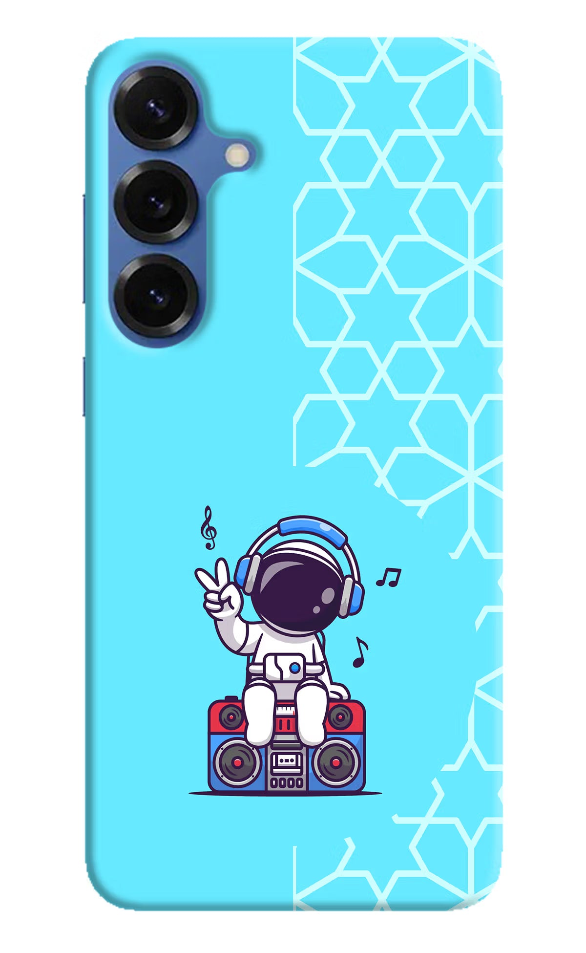 Cute Astronaut Chilling Samsung S25 Hard Case Back Cover by Casekaro