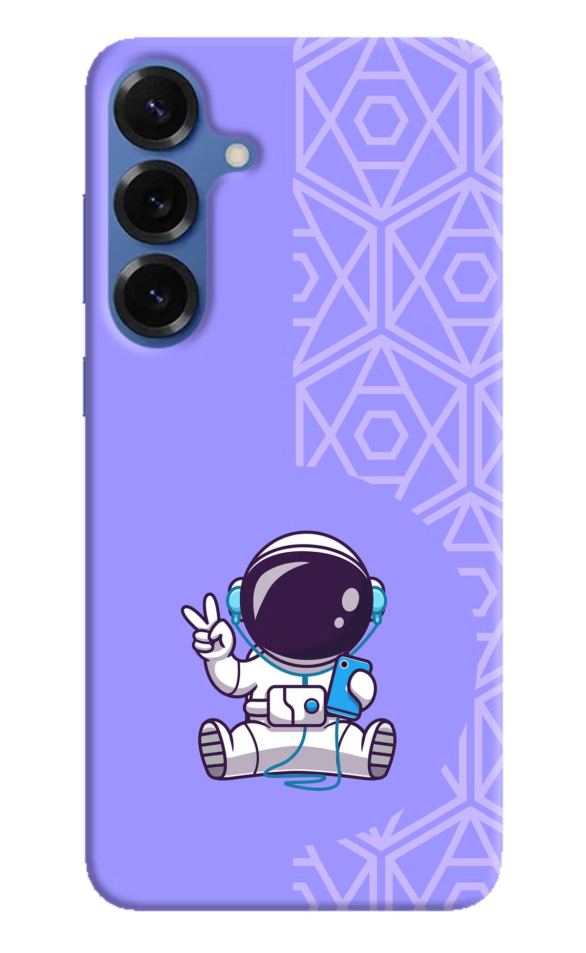 Cute Astronaut Chilling Samsung S25 Hard Case Back Cover by Casekaro