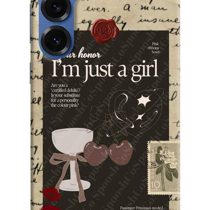I am just a girl Samsung S25 Hard Case Back Cover by Casekaro