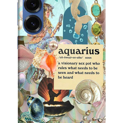 Aquarius Zodiac Samsung S25 Hard Case Back Cover by Casekaro