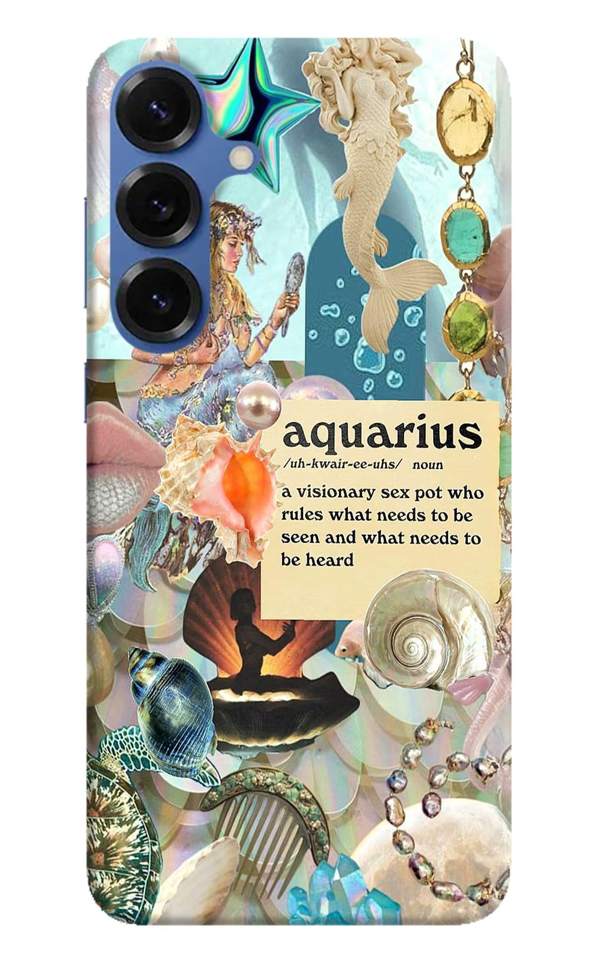 Aquarius Zodiac Samsung S25 Hard Case Back Cover by Casekaro