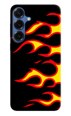 Side Sweep Flames Samsung S25 Hard Case Back Cover by Casekaro