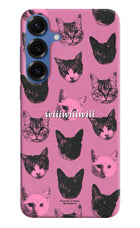 Pink Cats Samsung S25 Hard Case Back Cover by Casekaro