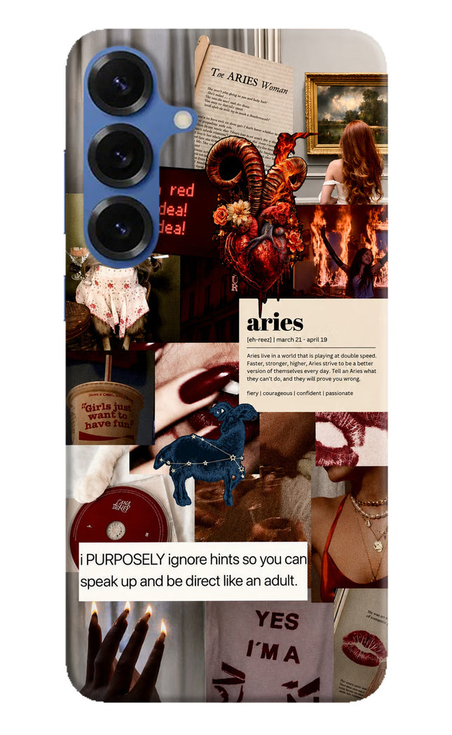 Zodiac Aries Samsung S25 Hard Case Back Cover by Casekaro