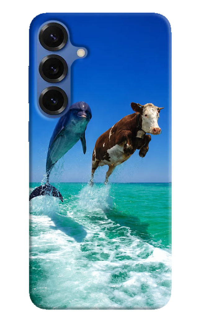 Dolphin vs Cow Samsung S25 Hard Case Back Cover by Casekaro