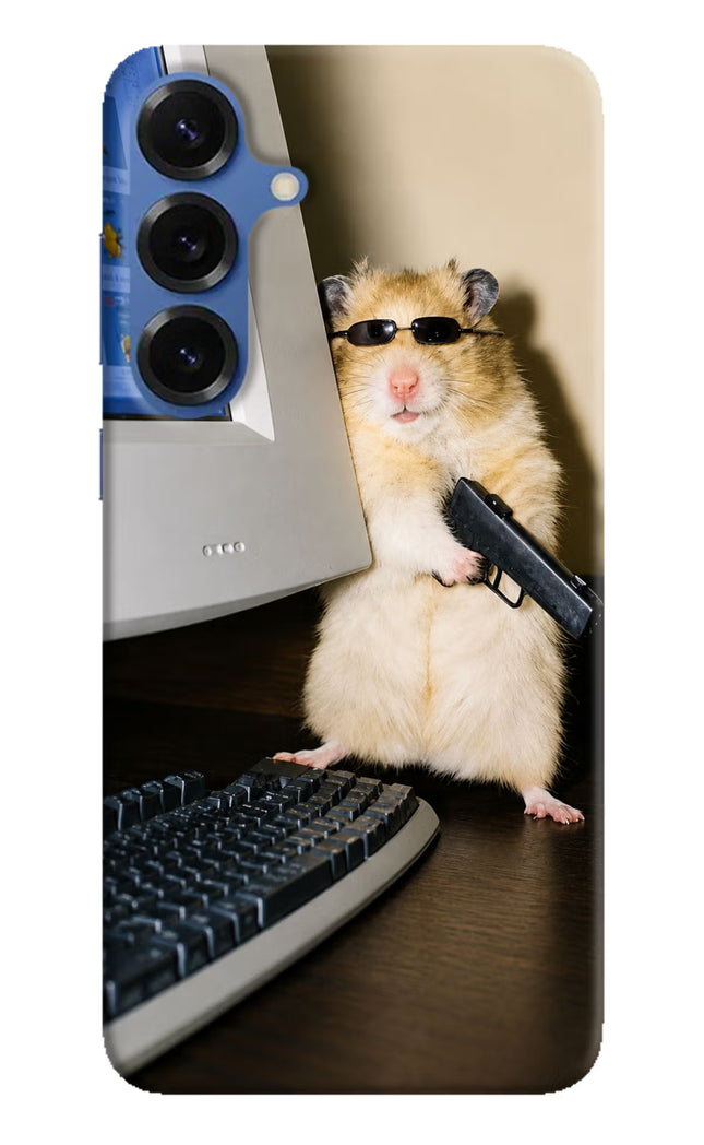 Hacker Hamster Samsung S25 Hard Case Back Cover by Casekaro