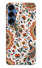 White Mayura Samsung S25 Hard Case Back Cover by Casekaro