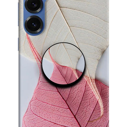 White Pink Leaf Samsung S25 Pop Case by Casekaro