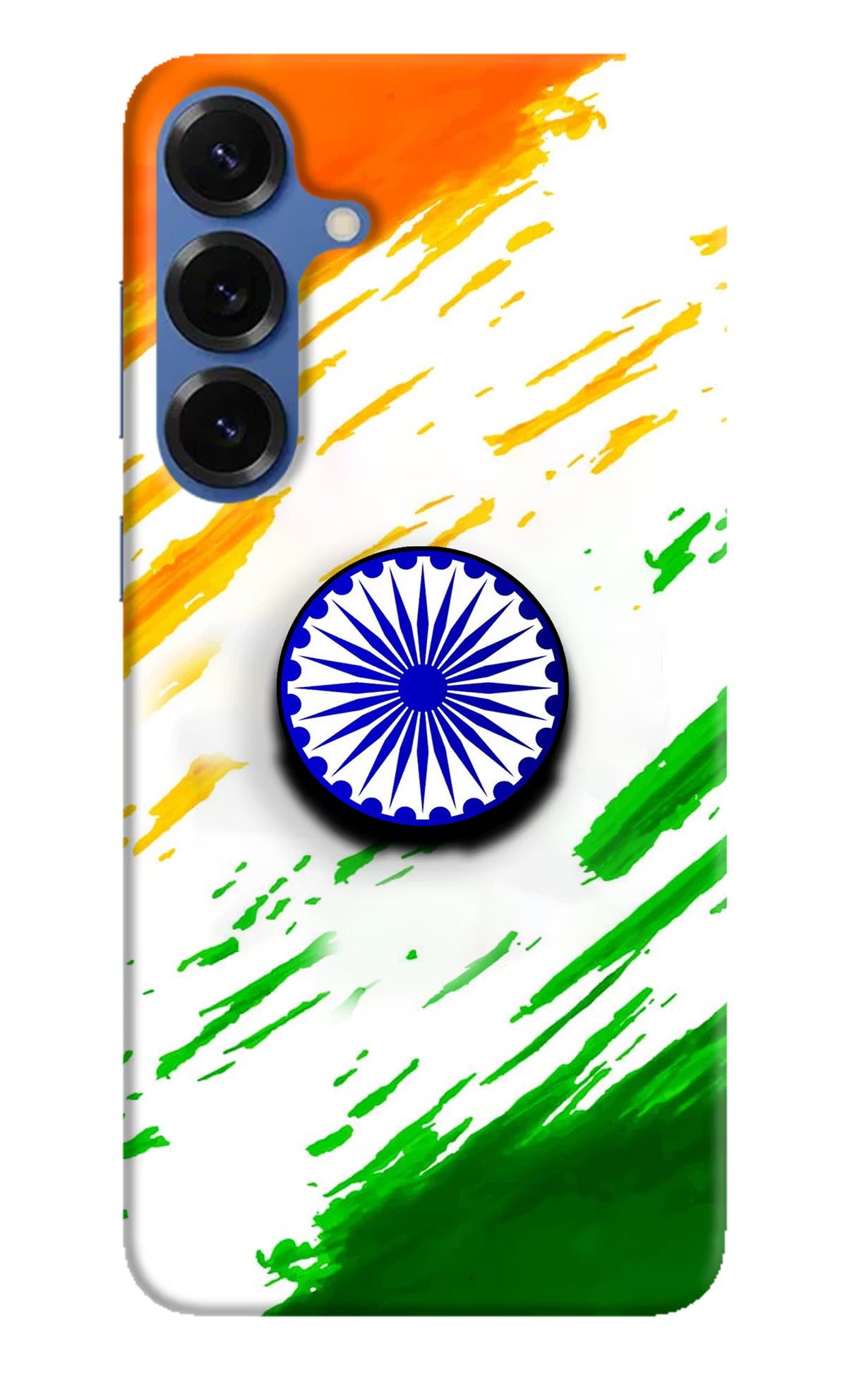 Indian Flag Ashoka Chakra Samsung S25 Pop Case by Casekaro
