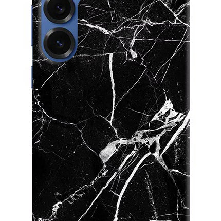 Black Marble Pattern Samsung S25 Plus Hard Case Back Cover by Casekaro