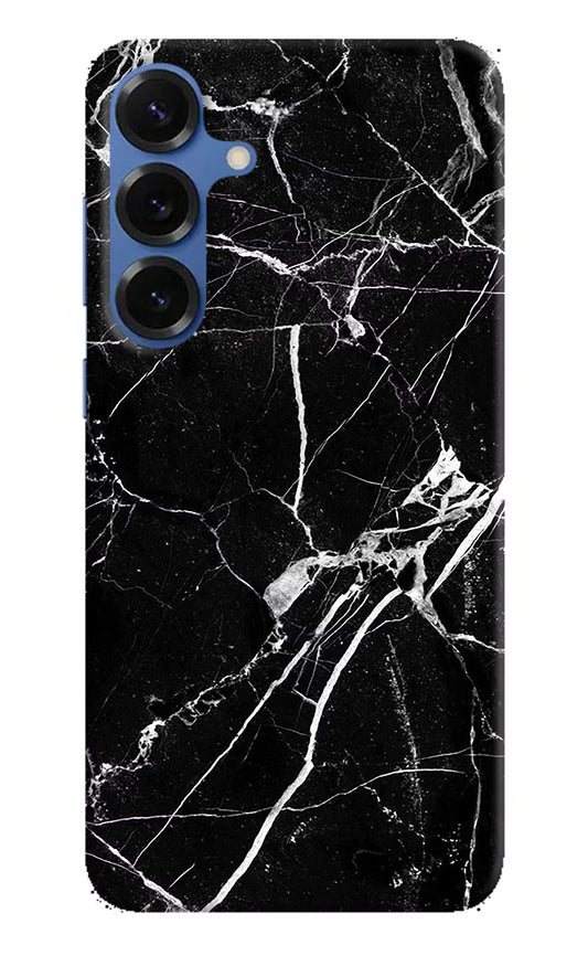 Black Marble Pattern Samsung S25 Plus Hard Case Back Cover by Casekaro