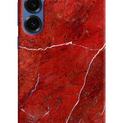 Red Marble Design Samsung S25 Plus Hard Case Back Cover by Casekaro