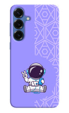Cute Astronaut Chilling Samsung S25 Plus Hard Case Back Cover by Casekaro