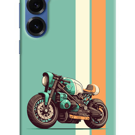 Striped Moto Drift Samsung S25 Plus Hard Case Back Cover by Casekaro