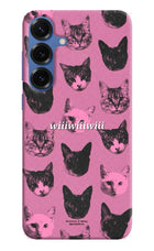 Pink Cats Samsung S25 Plus Hard Case Back Cover by Casekaro
