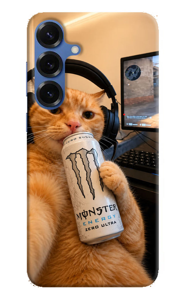 Gamer Cat Energy Samsung S25 Plus Hard Case Back Cover by Casekaro