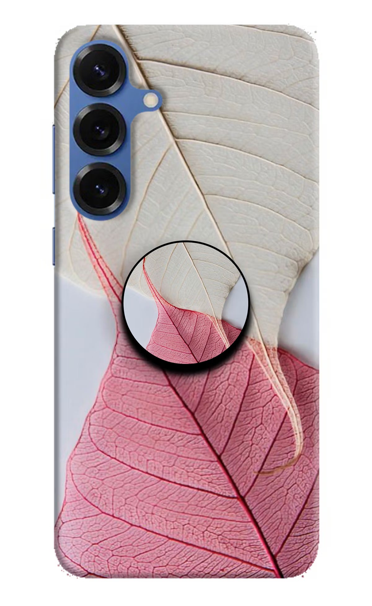White Pink Leaf Samsung S25 Plus Pop Case by Casekaro