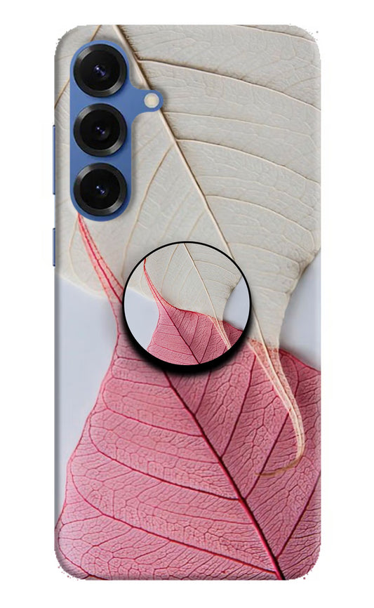 White Pink Leaf Samsung S25 Plus Pop Case by Casekaro