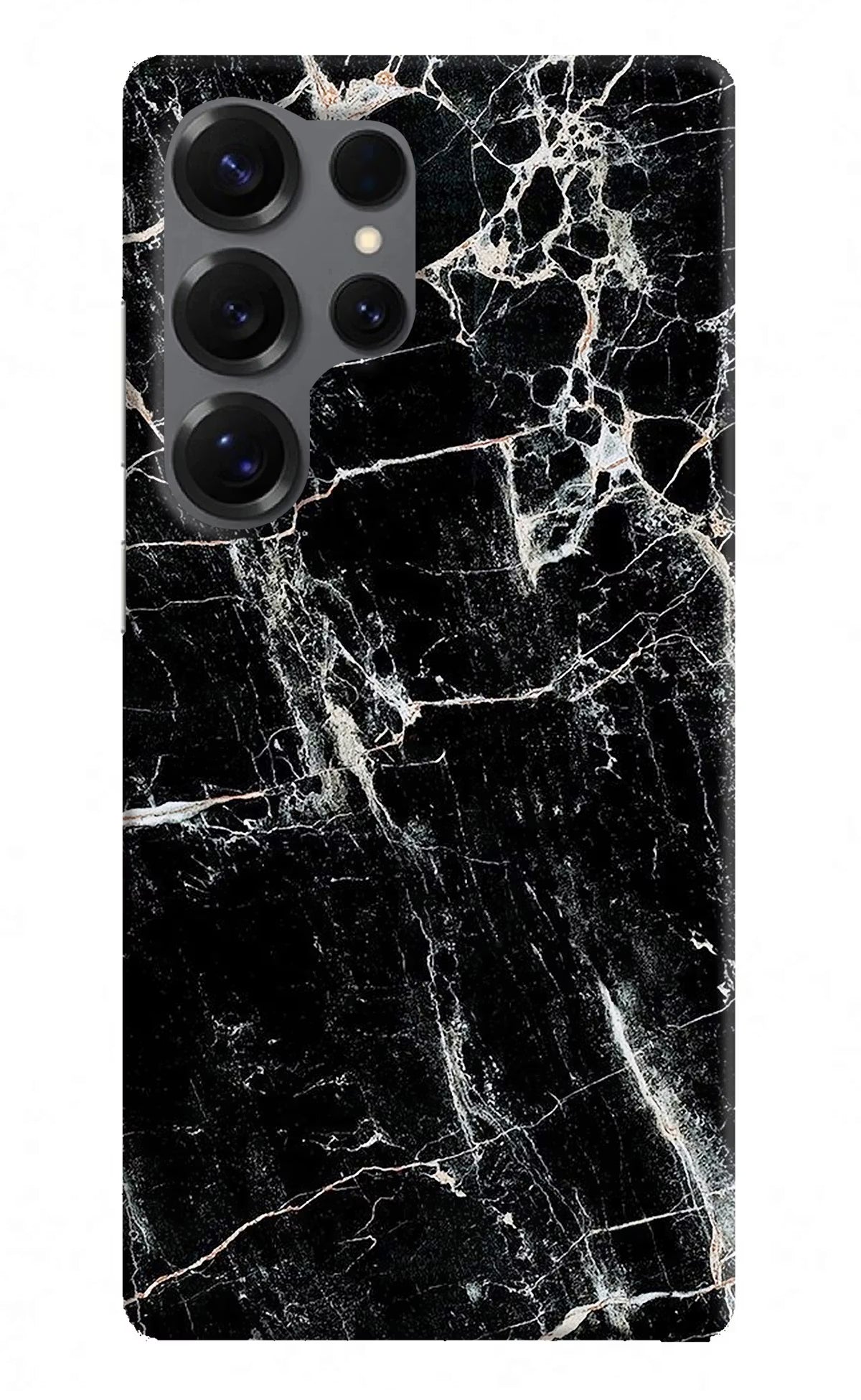 Black Marble Texture Samsung S25 Ultra Hard Case Back Cover by Casekaro