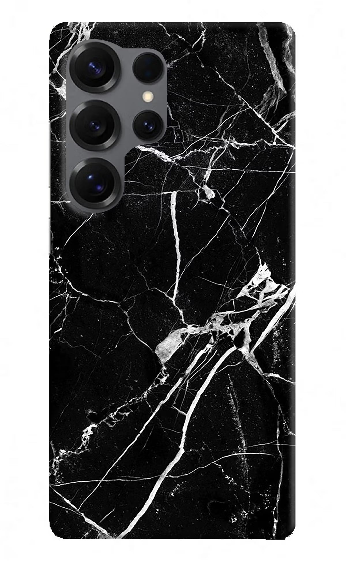 Black Marble Pattern Samsung S25 Ultra Hard Case Back Cover by Casekaro