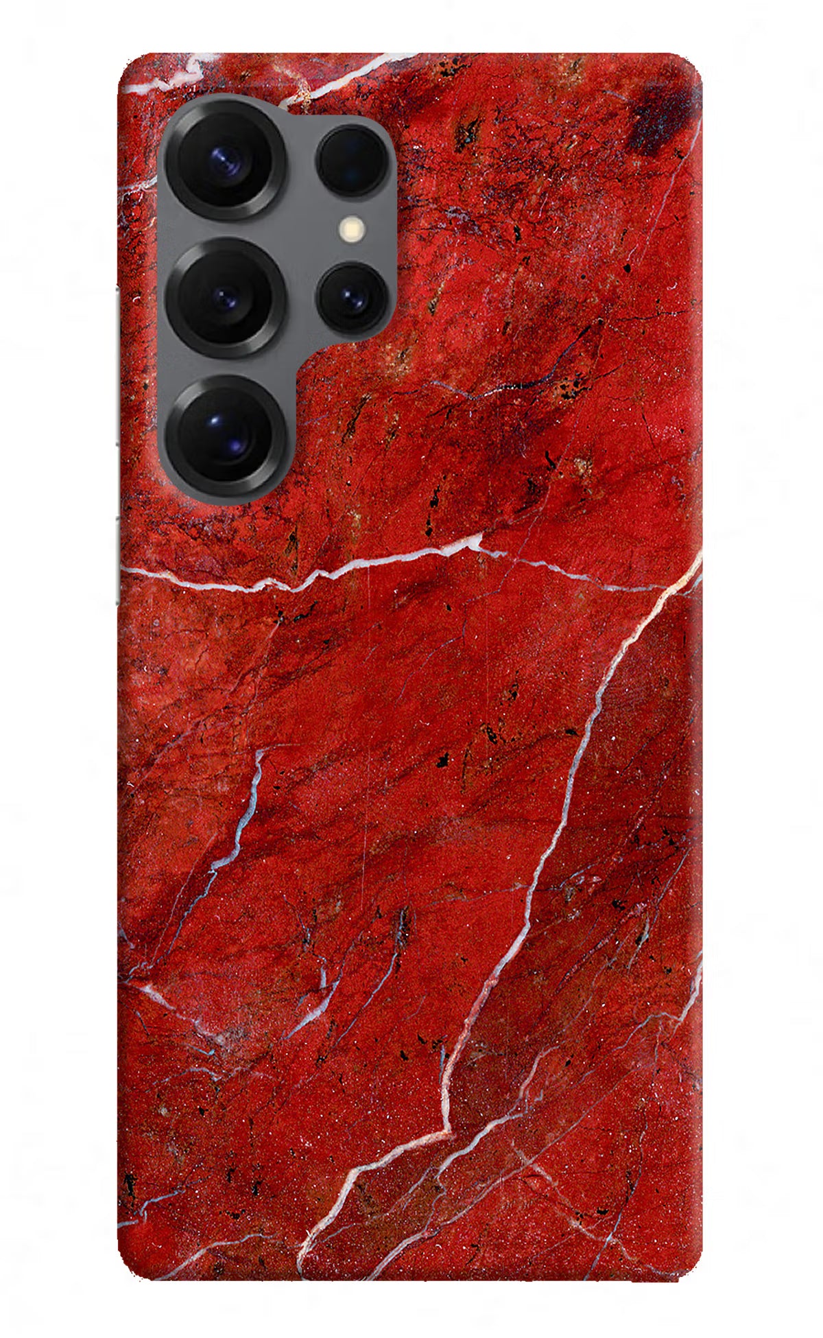 Red Marble Design Samsung S25 Ultra Hard Case Back Cover by Casekaro