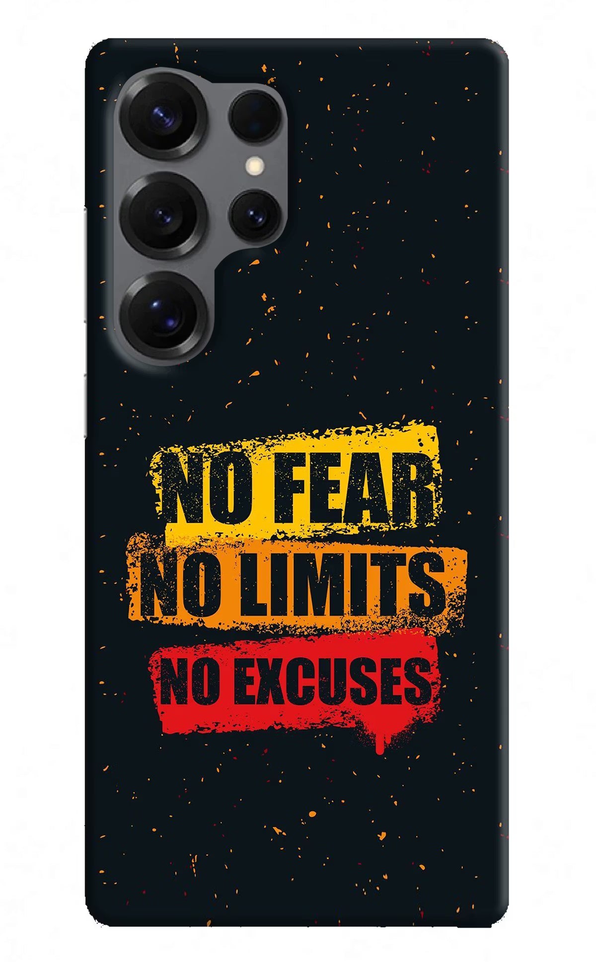 No Fear No Limits No Excuse Samsung S25 Ultra Hard Case Back Cover by Casekaro