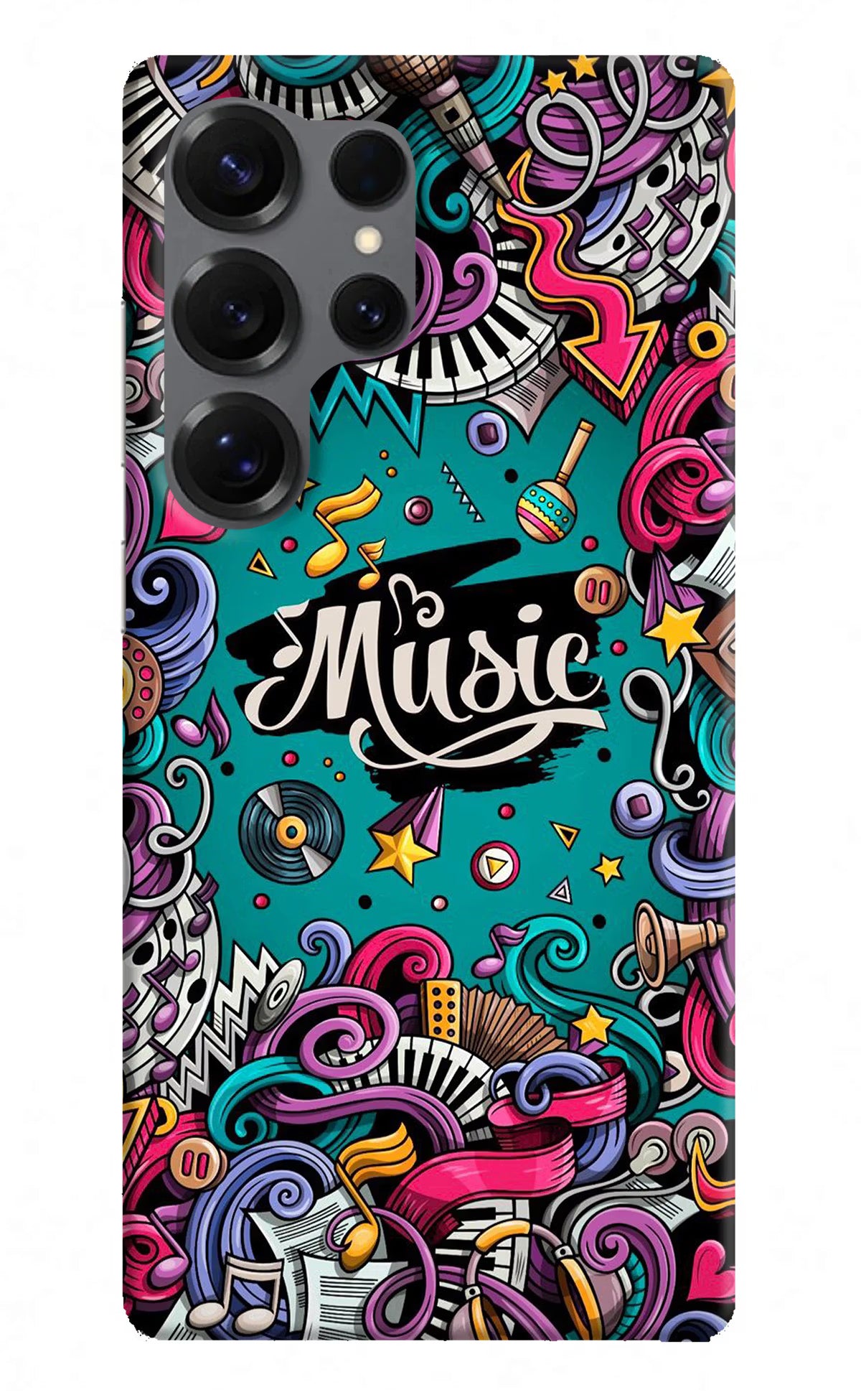Music Graffiti Samsung S25 Ultra Hard Case Back Cover by Casekaro