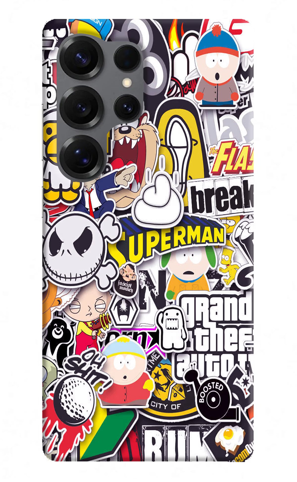 Sticker Bomb Samsung S25 Ultra Hard Case Back Cover by Casekaro
