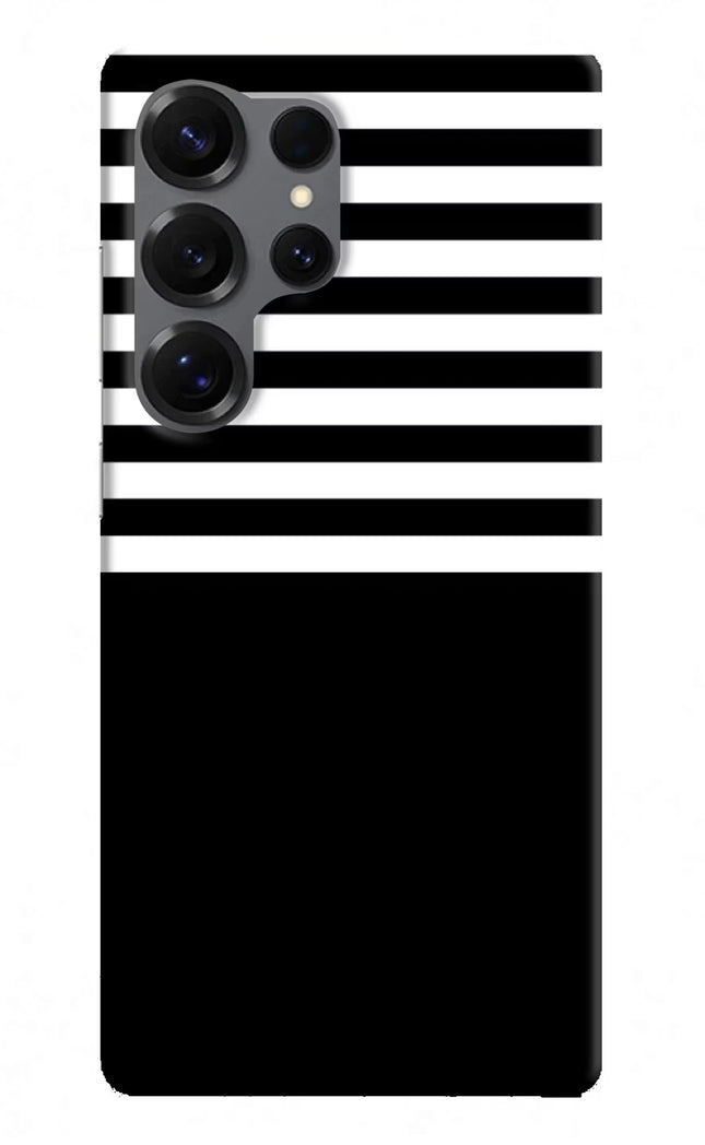 Black and White Print Samsung S25 Ultra Hard Case Back Cover by Casekaro