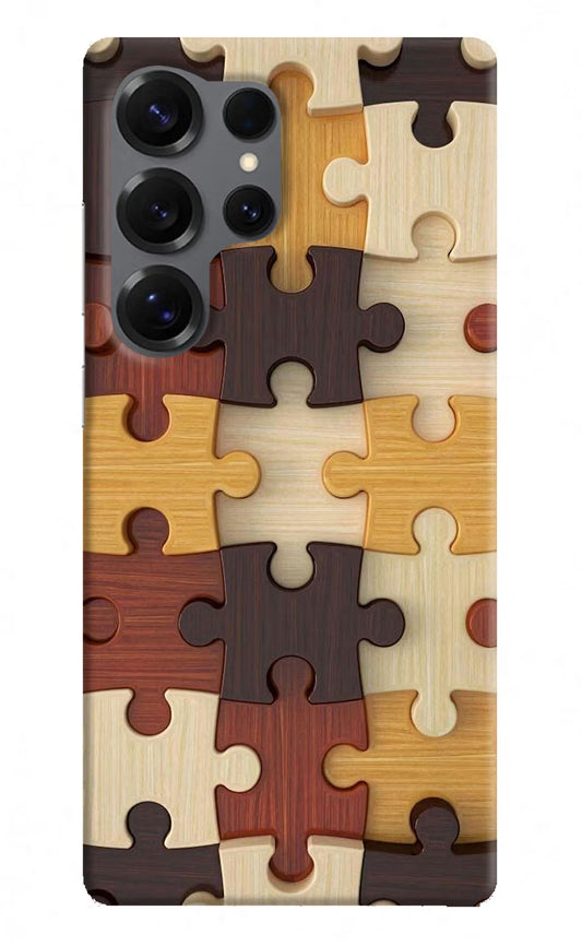 Wooden Puzzle Samsung S25 Ultra Hard Case Back Cover by Casekaro