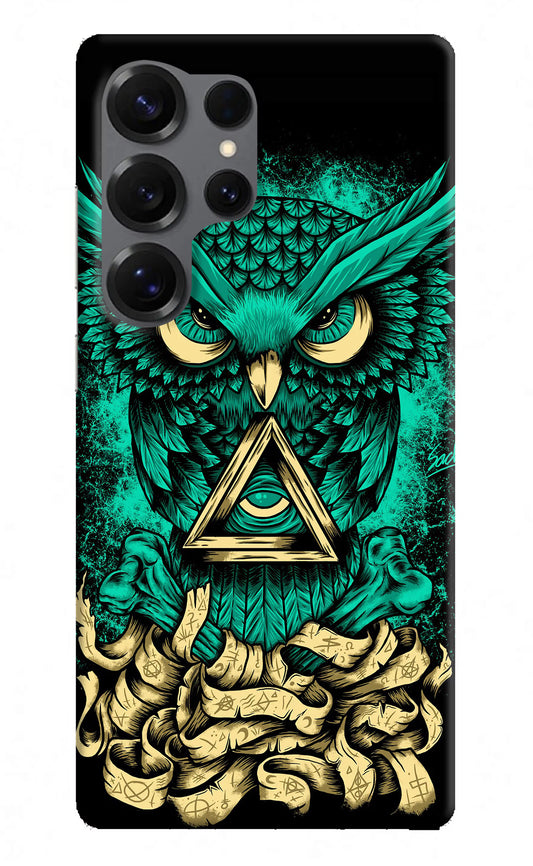 Green Owl Samsung S25 Ultra Hard Case Back Cover by Casekaro