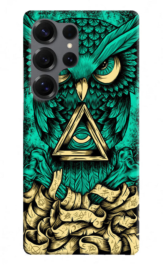 Green Owl Samsung S25 Ultra Hard Case Back Cover by Casekaro