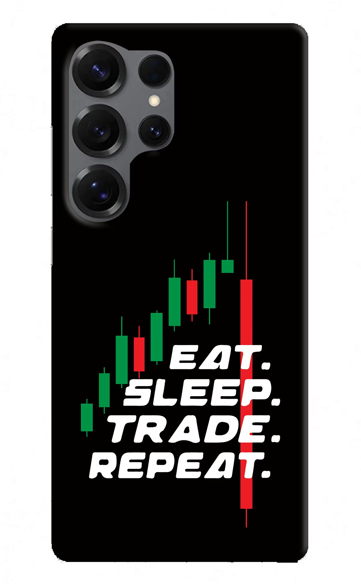 Eat Sleep Trade Repeat Samsung S25 Ultra Hard Case Back Cover by Casekaro