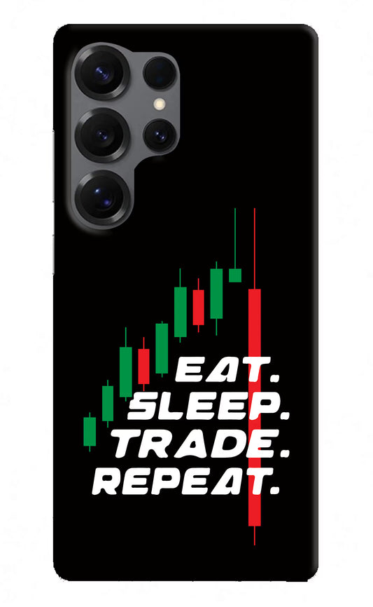 Eat Sleep Trade Repeat Samsung S25 Ultra Hard Case Back Cover by Casekaro