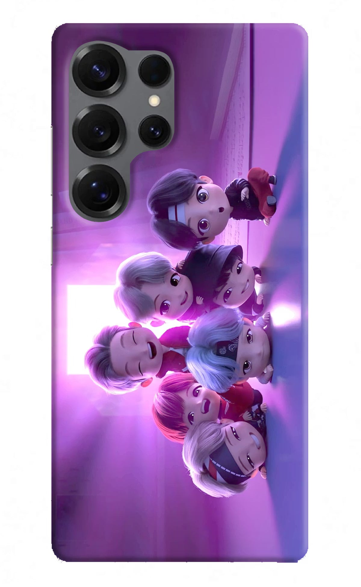 BTS Chibi Samsung S25 Ultra Hard Case Back Cover by Casekaro