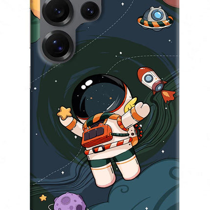 Cartoon Astronaut Samsung S25 Ultra Hard Case Back Cover by Casekaro