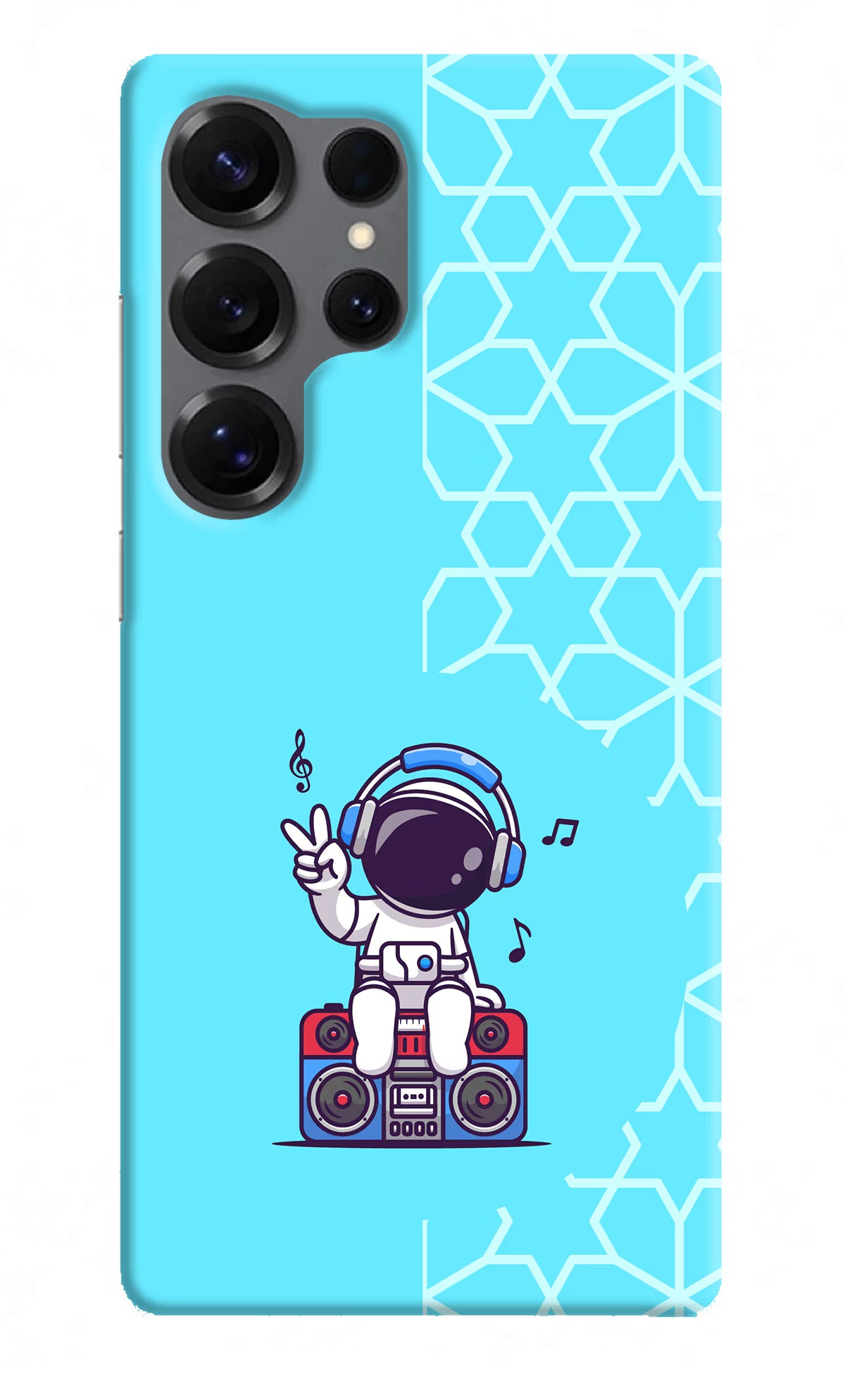 Cute Astronaut Chilling Samsung S25 Ultra Hard Case Back Cover by Casekaro