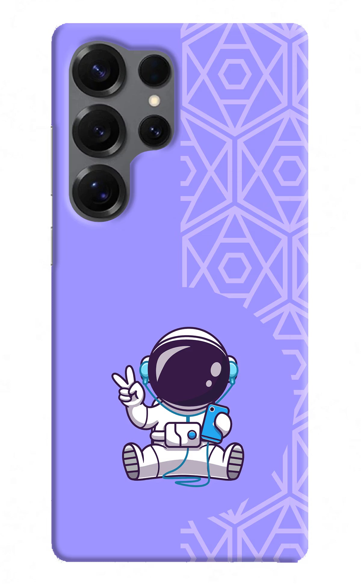 Cute Astronaut Chilling Samsung S25 Ultra Hard Case Back Cover by Casekaro
