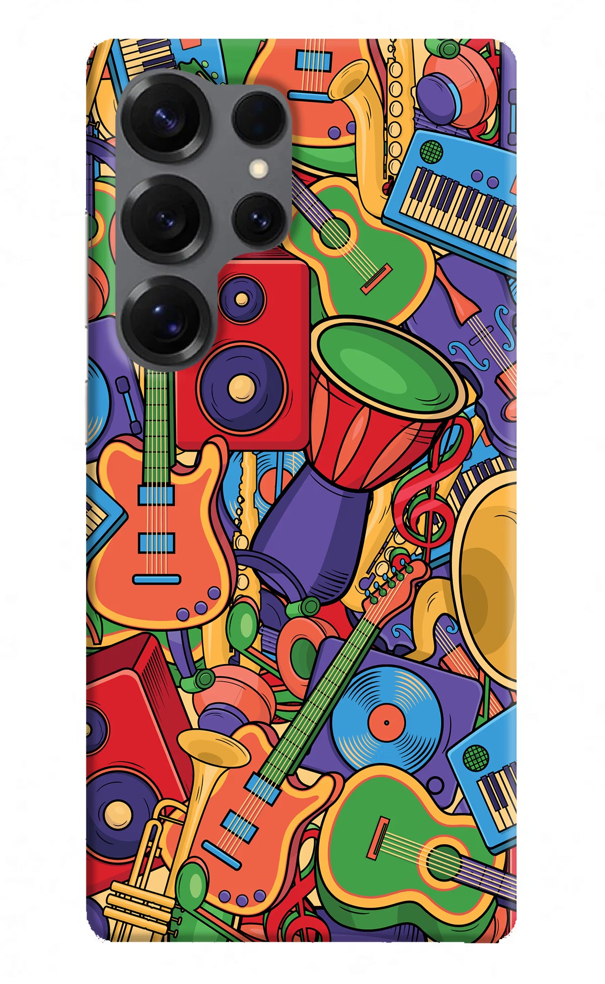 Music Instrument Doodle Samsung S25 Ultra Hard Case Back Cover by Casekaro