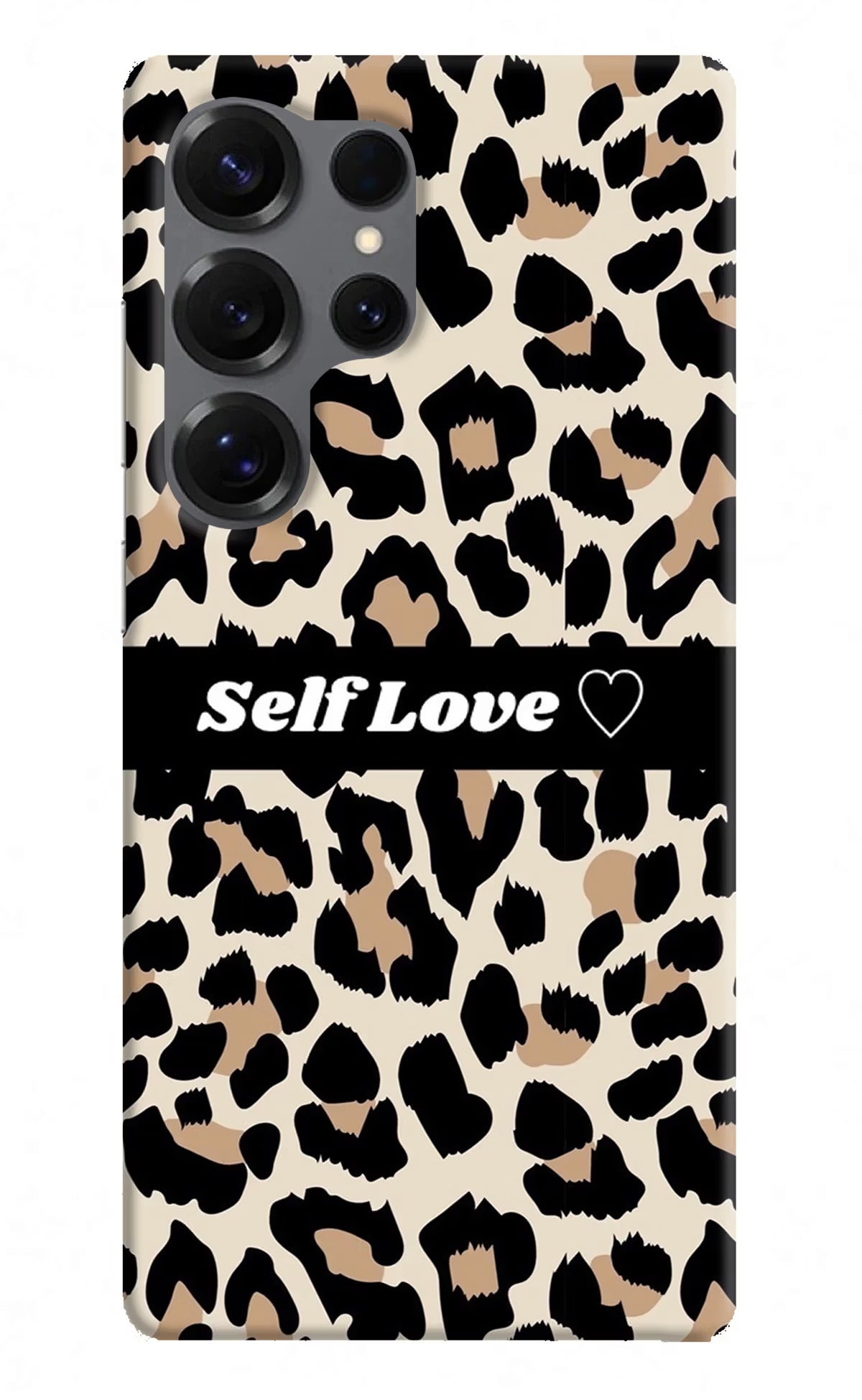 Leopard Print Self Love Samsung S25 Ultra Hard Case Back Cover by Casekaro